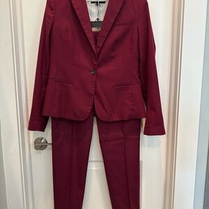 Banana Republic Red Wool Pant Suit